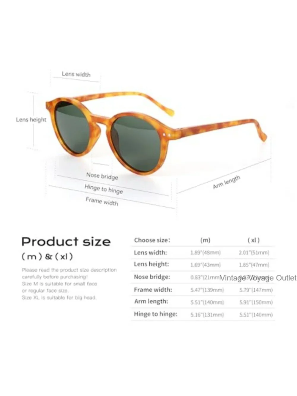 Polarized Round Sunglasses Men Women Retro Classic UV Protection TAC Lens